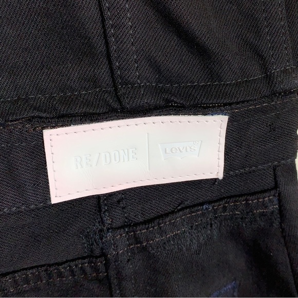 NEW RE/DONE Levi’s Overall Denim Mini Dress (Sz M) Reworked Vintage Black - Picture 12 of 16